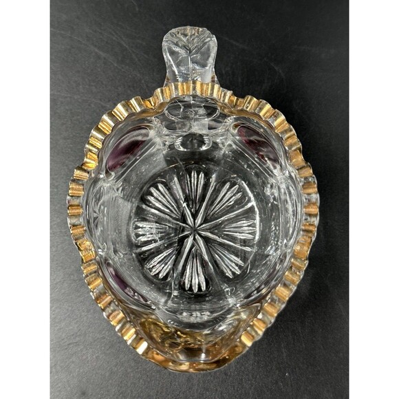 US Glass Cromwell Knobby Bulls Eye Moon and Stars Ruby Gold Trim Creamer 1915 - Picture 6 of 7